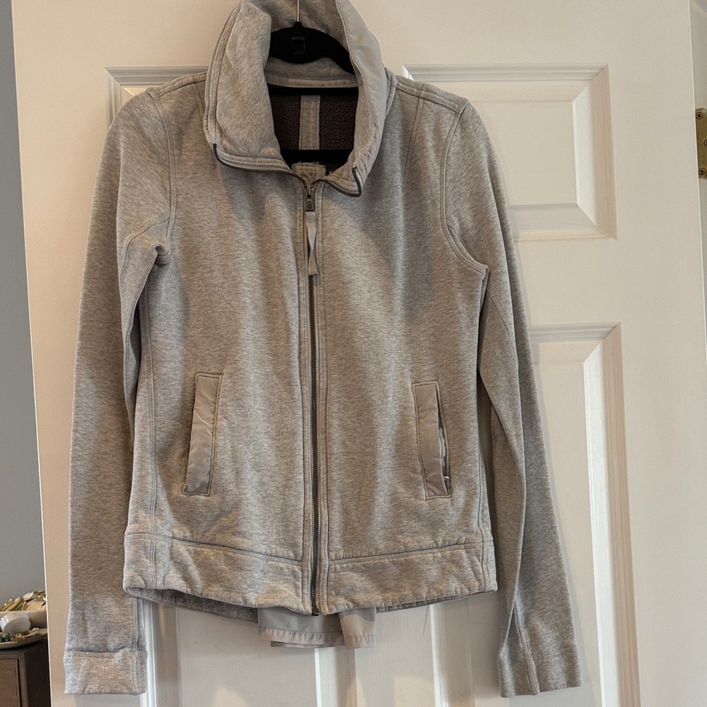 lululemon athletica Light Gray Zip-Up Hoodie